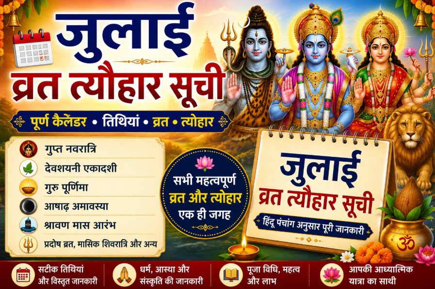 July Vrat Tyohar List in Hindi